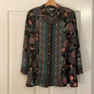 Niche Nilgun Derman bohemian floral blouse